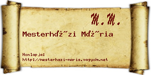 Mesterházi Mária névjegykártya
