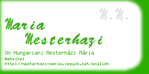 maria mesterhazi business card